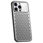 For iPhone 15 Pro Max Honeycomb Radiating Alloy Phone Case(Space Silver) - 1
