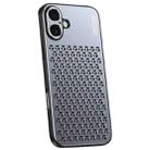 For iPhone 16 Honeycomb Radiating Alloy Phone Case(Space Grey) - 1