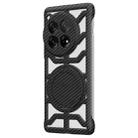 For OnePlus 12 Hollow Carbon Fiber Rotating Bracket MagSafe Phone Case(Black) - 1