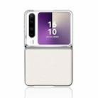 For Huawei Pura X Electroplated Plain Leather Phone Case(White) - 1
