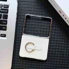 For Huawei Pura X Electroplated Plain Leather Phone Case with Ring(White) - 2