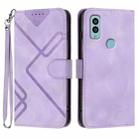 For Kyocera Android One S10 / S9 Line Pattern Skin Feel Leather Phone Case(Light Purple) - 1