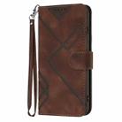 For Kyocera Android One S10 / S9 Line Pattern Skin Feel Leather Phone Case(Coffee) - 2