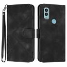 For Kyocera Android One S10 / S9 Line Pattern Skin Feel Leather Phone Case(Black) - 1