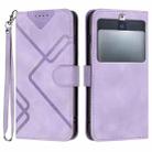 For Kyocera Basio 3 Line Pattern Skin Feel Leather Phone Case(Light Purple) - 1
