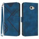 For Kyocera Basio 4 / Kantan Sumaho 2 A001KC Line Pattern Skin Feel Leather Phone Case(Royal Blue) - 1