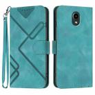 For Kyocera DIGNO BX Line Pattern Skin Feel Leather Phone Case(Light Blue) - 1