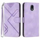 For Kyocera DIGNO BX Line Pattern Skin Feel Leather Phone Case(Light Purple) - 1