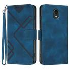 For Kyocera DIGNO BX Line Pattern Skin Feel Leather Phone Case(Royal Blue) - 1