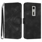 For Kyocera Urbano V04 KYV45 Line Pattern Skin Feel Leather Phone Case(Black) - 1