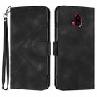 For Fujitsu Arrows F-52B Line Pattern Skin Feel Leather Phone Case(Black) - 1