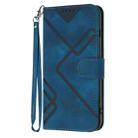 For Fujitsu Arrows We2 Plus Line Pattern Skin Feel Leather Phone Case(Royal Blue) - 2