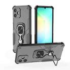 For Samsung Galaxy A06 4G Metal Kickstand TPU Hybrid PC Phone Case(Black) - 1