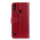 For Motorola Moto E6s (2020) 3-Color Pearl Texture Magnetic Buckle Horizontal Flip PU Leather Case with Card Slots & Wallet & Holder(Red) - 3