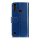 For Motorola Moto E6s (2020) 3-Color Pearl Texture Magnetic Buckle Horizontal Flip PU Leather Case with Card Slots & Wallet & Holder(Blue) - 3