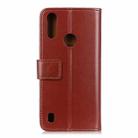 For Motorola Moto E6s (2020) 3-Color Pearl Texture Magnetic Buckle Horizontal Flip PU Leather Case with Card Slots & Wallet & Holder(Brown) - 3