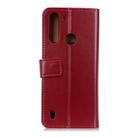 For Motorola Moto G8 Power Lite 3-Color Pearl Texture Magnetic Buckle Horizontal Flip PU Leather Case with Card Slots & Wallet & Holder(Red) - 3