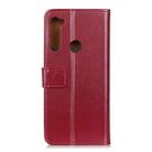 For Motorola Moto G8 3-Color Pearl Texture Magnetic Buckle Horizontal Flip PU Leather Case with Card Slots & Wallet & Holder(Red) - 3