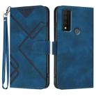 For TCL 30 XE 5G Line Pattern Skin Feel Leather Phone Case(Royal Blue) - 1