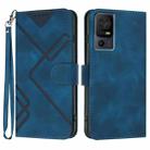 For TCL 40 SE Line Pattern Skin Feel Leather Phone Case(Royal Blue) - 1