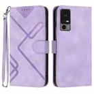 For TCL 40 XE / 40 NxtPaper 5G Line Pattern Skin Feel Leather Phone Case(Light Purple) - 1