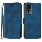 For TCL 40 XE / 40 NxtPaper 5G Line Pattern Skin Feel Leather Phone Case(Royal Blue) - 1