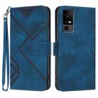 For TCL 40 R 5G Line Pattern Skin Feel Leather Phone Case(Royal Blue) - 1