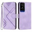 For TCL 50 5G / 50 XE / 50 XE NXTpaper Line Pattern Skin Feel Leather Phone Case(Light Purple) - 1