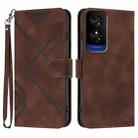For TCL 50 5G / 50 XE / 50 XE NXTpaper Line Pattern Skin Feel Leather Phone Case(Coffee) - 1