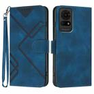 For TCL 50 LE Line Pattern Skin Feel Leather Phone Case(Royal Blue) - 1