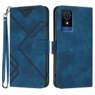 For TCL 501 Line Pattern Skin Feel Leather Phone Case(Royal Blue) - 1