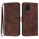For TCL 502 Line Pattern Skin Feel Leather Phone Case(Coffee) - 1