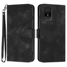For TCL 502 Line Pattern Skin Feel Leather Phone Case(Black) - 1