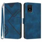 For TCL 502 Line Pattern Skin Feel Leather Phone Case(Royal Blue) - 1