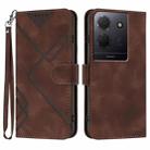 For TCL 503 Line Pattern Skin Feel Leather Phone Case(Coffee) - 1