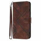 For TCL 503 Line Pattern Skin Feel Leather Phone Case(Coffee) - 2