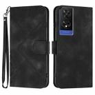 For TCL 505 Line Pattern Skin Feel Leather Phone Case(Black) - 1