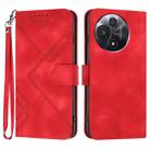 For TCL 60R 5G Line Pattern Skin Feel Leather Phone Case(Red) - 1