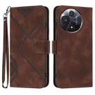 For TCL 60R 5G Line Pattern Skin Feel Leather Phone Case(Coffee) - 1