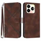 For ZTE Axon 60 Line Pattern Skin Feel Leather Phone Case(Coffee) - 1