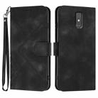 For ZTE Blade A32 Line Pattern Skin Feel Leather Phone Case(Black) - 1