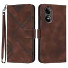 For ZTE Blade A33s Line Pattern Skin Feel Leather Phone Case(Coffee) - 1