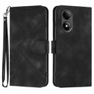 For ZTE Blade A33s Line Pattern Skin Feel Leather Phone Case(Black) - 1