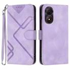 For ZTE Blade A34 Line Pattern Skin Feel Leather Phone Case(Light Purple) - 1