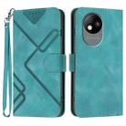 For ZTE Blade A35 Lite Line Pattern Skin Feel Leather Phone Case(Light Blue) - 1