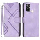 For ZTE Blade A52 Line Pattern Skin Feel Leather Phone Case(Light Purple) - 1