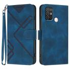 For ZTE Blade A52 Line Pattern Skin Feel Leather Phone Case(Royal Blue) - 1