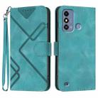 For ZTE Blade A53 Line Pattern Skin Feel Leather Phone Case(Light Blue) - 1