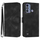 For ZTE Blade A53 Line Pattern Skin Feel Leather Phone Case(Black) - 1