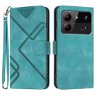For ZTE Blade A54 Line Pattern Skin Feel Leather Phone Case(Light Blue) - 1